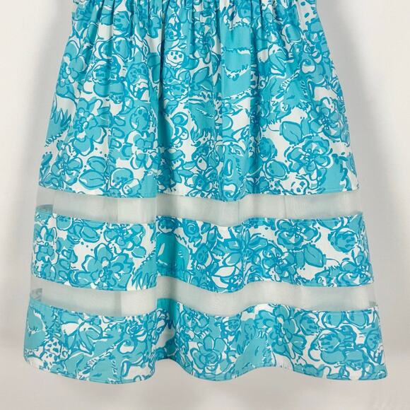 Lilly Pulitzer Women's Ollie Floral Fit & Flare Mini Dress Size 0 Turquoise Blue - Picture 5 of 13